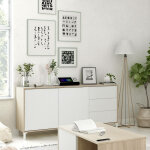 Buffet haut dbog, buffet moderne avec 2 portes et 3 tiroirs, buffet du salon, meuble tv, buffet pour ... Buffet haut dbog, buffet moderne avec 2 portes et 3 tiroirs, buffet du salon, meuble tv, buffet pour ...