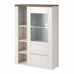 Meublorama - buffet haut design 1 porte pour salon couleur blanc effet bois et chêne. collection santiago. ... Meublorama - buffet haut design 1 porte pour salon couleur blanc effet bois et chêne. collection santiago. ...