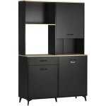 Homcom - buffet haut design industriel multi - rangement - 3 portes avec tagre, tiroir, niche, grand ...