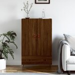 Buffet haut, enfilade, armoire de cuisine ch�ne marron 69, 5x31x115 cm bois d'ing�nierie qwe83886 design ...