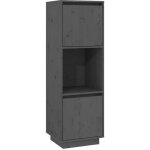 Buffet haut gris 38x35x117 cm bois massif de pin vidaxl Buffet haut gris 38x35x117 cm bois massif de pin vidaxl