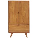 Hellin - buffet haut r�tro en bois 2 portes 1 tiroir l80 h140 bronze - mallet