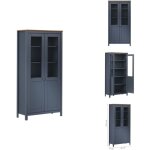 Buffet hill gris 85x37x170, 5 cm bois de pin solide - buffet - meuble de rangement - armoire - commode ...