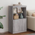 Buffet avec lumi�res led sonoma gris 60, 5x37x100 cm