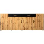 Buffet, meuble de cuisine, meuble de rangement, 208 x 39, 5 x 80 cm, commode  4 portes, 2 tiroirs, buffets, ...