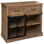 Buffet / meuble de rangement avec 1 porte et 2 tiroirs coloris marron caramel - longueur 94 x profondeur ... Buffet / meuble de rangement avec 1 porte et 2 tiroirs coloris marron caramel - longueur 94 x profondeur ...