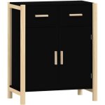 Buffet?meuble de rangement noir 62x38x75 cm bois d'ing�nierie vidaxl