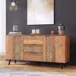 Hauss spole - buffet de cuisine, commode, meuble de rangement, sjour / entre, 140x35x70cm, marron, ...