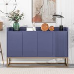 Buffet moderne 120 x 30 x 80 cm - buffet style minimaliste avec 4 portes pour salle � manger, salon, ...