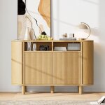 Buffet moderne avec portes de type r�frig�rateur et pieds r�glables 120 � 38 � 77 cm buffet en bois avec ...