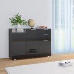 Buffet noir brillant 107x35x80, 5 cm vidaxl