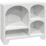 Sweeek - buffet organique 4 compartiments. buffet bas. effet bois blanc 90cm