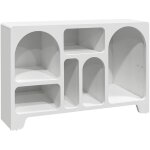 Sweeek - buffet organique 6 compartiments. buffet bas. effet bois blanc 120cm