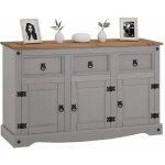 Idimex - buffet salle  manger ramon l 125 cm en bois massif - gris