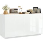 Buffet salle � manger buffet cuisine 4 portes � fermeture douce et �tag�res r�glables 140l x 40p x 75h ...