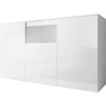 Muebles bonitos - buffet de salon bas 3 portes 140x80x40cm meuble de rangement mod�le nevada couleur ...