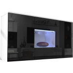 Buffet de salon bas 3 portes 2 tagres vitrine avec led 120x70x40cm meuble suspendu modle nora a2 couleur ...