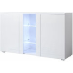 Buffet de salon bas 3 portes 2 �tag�res vitrine avec led 120x72x40cm meuble avec pieds 2cm mod�le luke ...