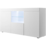 Muebles bonitos - buffet de salon bas 3 portes avec led 150x80x40cm meuble de rangement modle natolia ...
