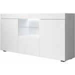 Buffet de salon bas avec led bleue 135x72x34cm meuble de rangement modèle sefora couleur blanc finition ... Buffet de salon bas avec led bleue 135x72x34cm meuble de rangement modèle sefora couleur blanc finition ...