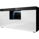 Lettiemobili - buffet de salon bas avec led bleue 135x72x34cm meuble de rangement modèle sefora couleur ... Lettiemobili - buffet de salon bas avec led bleue 135x72x34cm meuble de rangement modèle sefora couleur ...