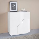 Ahd amazing home design ? buffet blanc laqu� 2 compartiments 79, 2x43x86 cm ? bois m�lamin� certifi� ...