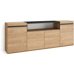 Buffet salon et cuisine, meuble de rangement, commode, 200x75x35cm, 4 portes, meuble chaussure, style ...