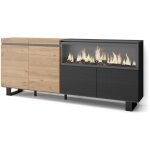 Buffet salon et cuisine, meuble de rangement, commode, 210, 4 portes, chemin�e �lectrique xxl, design ...