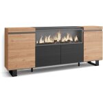 Buffet salon et cuisine, meuble de rangement, commode, 210, 4 portes, cheminée électrique xxl, design ... Buffet salon et cuisine, meuble de rangement, commode, 210, 4 portes, cheminée électrique xxl, design ...