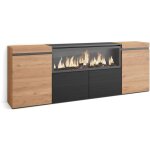 Buffet salon et cuisine, meuble de rangement, commode, 210, 4 portes, chemine lectrique xxl, style ...