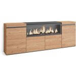 Buffet salon et cuisine, meuble de rangement, commode, 210, 4 portes, chemin�e �lectrique xxl, style ...