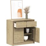 Buffet sauda ch�ne 80x43x75, 5 cm bois massif de pin - vidaxl