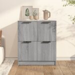Vidaxl ? buffet gris 60x30x70 cm en bois d'ing�nierie ? 4 portes pour rangement ? style moderne et robuste ...