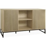 Buffet style contemporain avec 2 portes effet bois rainur ouverture par pression. buffet bas. pitement ...