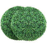 Buis topiaire artificiel 406 mm boule de buis artificiel exterieur 2 fausses plantes pe 10 feuilles remplacabl ...