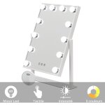 Saniverre - bulb little miroir de maquillage blanc 12 led réglables éclairage + intensité lumineuse Saniverre - bulb little miroir de maquillage blanc 12 led réglables éclairage + intensité lumineuse