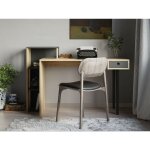 Abitare - bureau 141x92h ch�ne clair et anthracite avec un tiroir et quatre �tag�res - sydeny