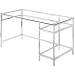 Bureau avec 2 �tag�res - verre tremp� et acier - argent - tizio de pascal morabito