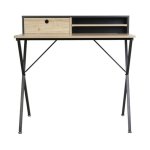 The home deco factory - bureau 2 niches 1 tiroir cambridge gris