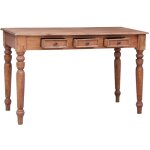 Bureau avec tiroirs 117x57x75 cm bois d'acajou massif vidaxl