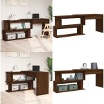 Vidaxl - bureau d'angle ch�ne marron 200x50x76 cm bois d'ing�nierie - bureau d'angle - bureau moderne ...