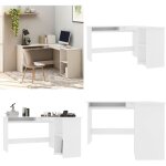 Vidaxl - bureau d'angle en forme de l blanc 120x140x75 cm - bureau d'angle - bureau blanc - bureau design ...