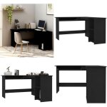 Vidaxl - bureau d'angle en forme de l noir 120x140x75cm bois ingnierie - bureau d'angle - bureau moderne ...