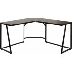 Hhg - bureau d'angle 750, table d'ordinateur, certifié mvg 76x140x140cm, mdf métal, brun foncé Hhg - bureau d'angle 750, table d'ordinateur, certifié mvg 76x140x140cm, mdf métal, brun foncé
