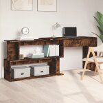 Maison chic - bureau d'angle bureau d'ordinateur bureau informatique ch�ne fum� 200x50x76 cm bois d'ing�nierie ...