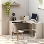 Bonnevie - bureau d'angle bureau informatique - table d'ordinateur forme de l blanc brillant 120x140x75cm ... Bonnevie - bureau d'angle bureau informatique - table d'ordinateur forme de l blanc brillant 120x140x75cm ...