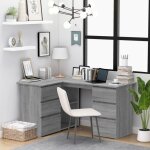 Maison chic - bureau d'angle bureau informatique table d'ordinateur sonoma gris 145x100x76 cm bois d'ingénieri ... Maison chic - bureau d'angle bureau informatique table d'ordinateur sonoma gris 145x100x76 cm bois d'ingénieri ...