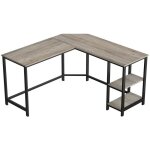 Bureau d?angle table informatique en forme de l table d?tude avec tagre de rangement pour bureau  ...