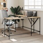 Bureau ch�ne sonoma 149x149x75 cm bois d'ing�nierie