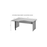 Sans marque - bureau compact retour � gauche h�tre l 160 cm pi�tement plein bois - o - line 2 - pied ...